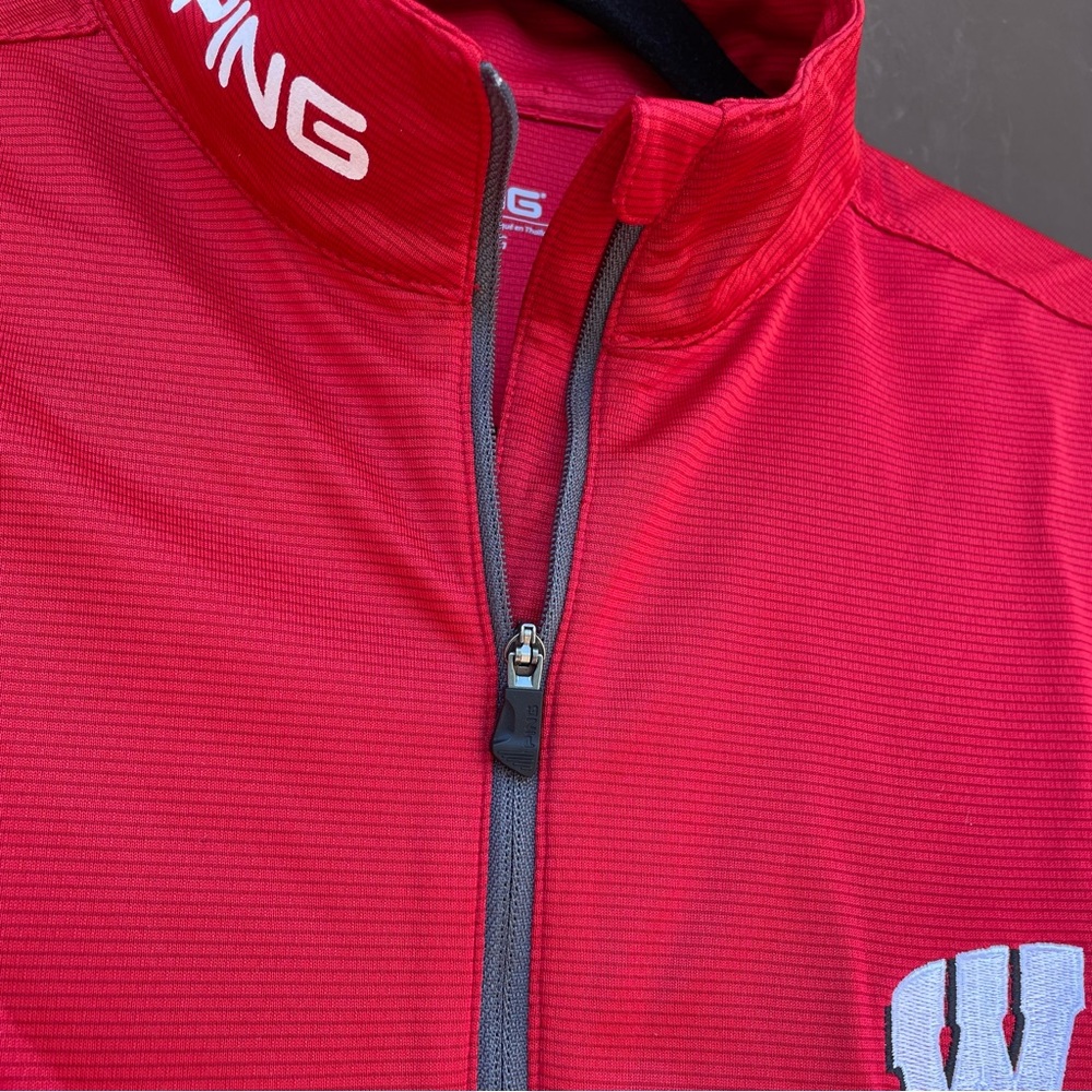 PING 1/4-Zip Red University of Wisconsin "W" Pullover XL - Picture 7 of 13